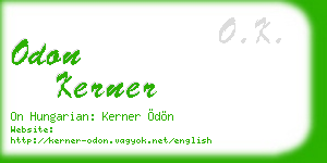 odon kerner business card